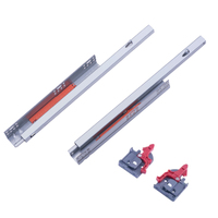 16mm & 19mm Single Extension Soft Close Drawer  Slides With 1D Hand Lock